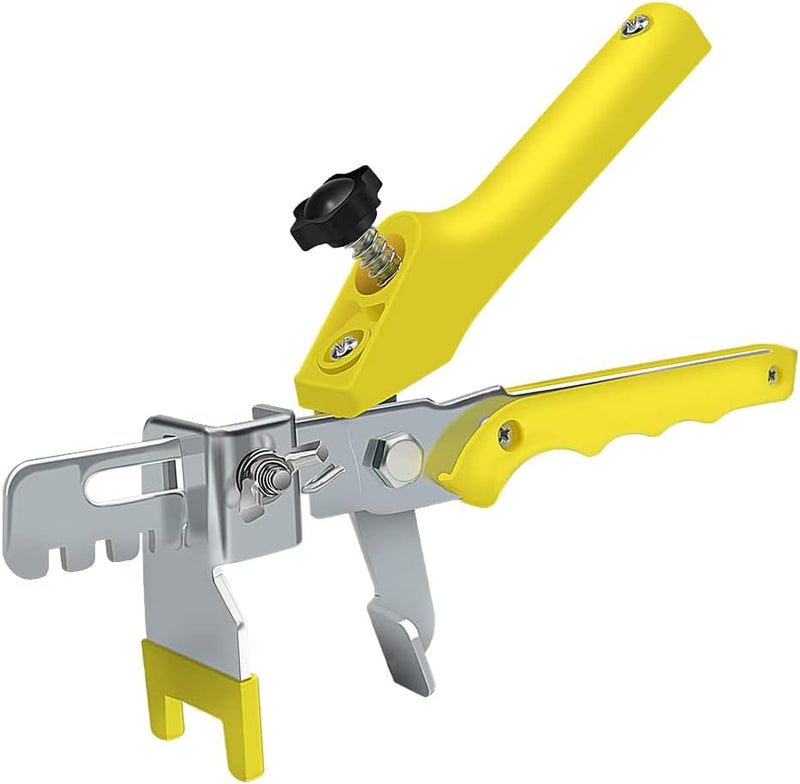 RUHOOM Tile Leveling system Plier Hand Floor Pliers Tiling Installation Locator Leveling System for DIY Ceramic Stone Wall Tile Spacers Adjustment yellow - Image 1